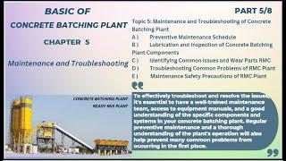 CONCRETE BATCHING PLANT I RMC PLANT I Preventive Maintenance Schedule of Concrete Batching Plant