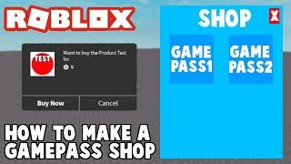 ROBLOX Studio How To Make A Gamepass Shop
