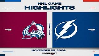 NHL Highlights | Avalanche vs. Lightning - November 25, 2024