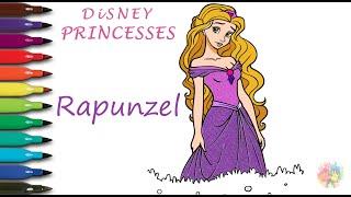 Princess coloring book | How to Draw Rapunzel | Disney Rapunzel |  happy birthday princess disney