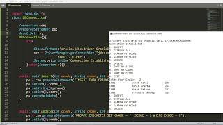 Java - Oracle JDBC - INSERT, UPDATE, DELETE, SEARCH, SORT & DISPLAY (Menu Driven PRACTICAL DEMO)