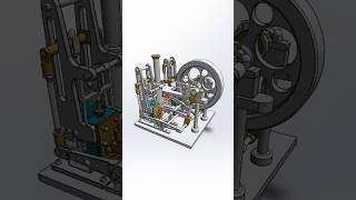 Cylinder Double Sided Beam Steam Engine | #shorts #solidworks #3danimation | Master CAD Studio