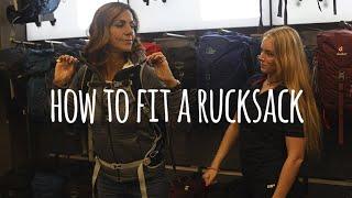 Julia Bradbury and Cotswold Outdoor Fitting a Rucksack