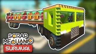 Building a Transport Truck for Big Fruit Deliveries! (Scrap Mechanic Survival Ep.9)