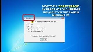 How to Fix “Script Error” An Error Has Occurred In The Script On This Page In Windows  PC