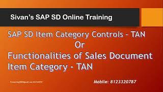 Sales Document Item Category Determination T184 & Item Category TAN Controls VOV7