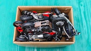 Box Full of Model Bikes 1/12 scale, Mini Bikes Model Collection