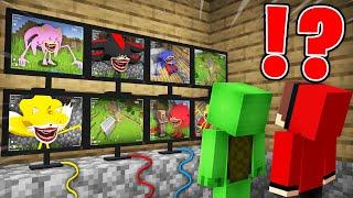 JJ and MIKEY Watching for SONIC TAPES on CAMERAS in Minecraft! - Maizen