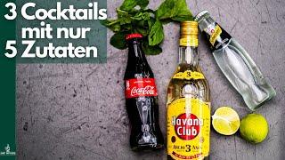 3 Cocktails mit NUR 5 Zutaten!  - Rum Cocktails