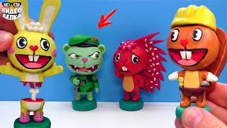 Happy Tree Friends - Часть 1 Фликпи - Флиппи. Лепим из пластилина | Видео Лепка