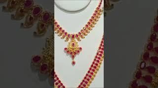 Ruby Emerald Gold Necklace Collections#viralpost #jewellery #necklace #neckdesign