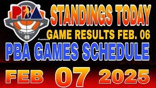 PBA Standings today as of February 6, 2025 | PBA Game results | PBA Schedules February 7, 2025