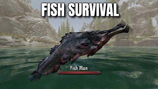 Skyrim Survival but I'm a Floppy Fish (The Game Broke)