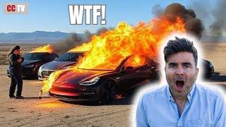 PEOPLE ARE BLOWING UP TESLAS! 