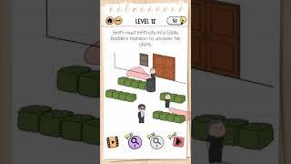 Brain test 2 level 12 | Eddie's Baddies mansion to uncover his plans | Agent Smith Adventure.