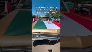 This gold Impala representing Mexico   #lowrider #chicago #lowriderlifestyle #lowrideraddicts