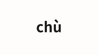 How to pronounce chù | 触 (touch in Chinese)