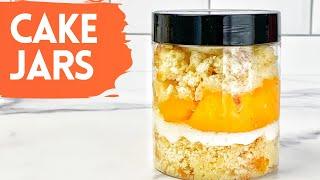 Quick How To: Peach Cobbler Cake Jar #shorts