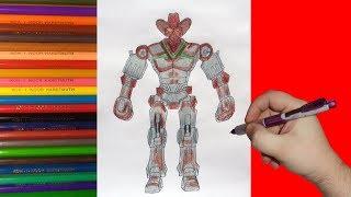 How to draw robot Six Shooter, Real Steel, Как нарисовать робота Сикс Шутер