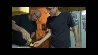 Terry A. Davis eating crackers with his father