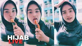 Livestream Beautiful Muslim Women Asian Hijab in swimming pools