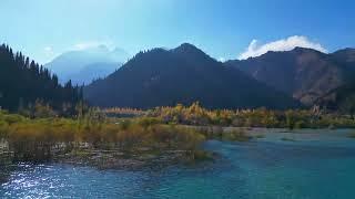 Droning over Issyk lake and river