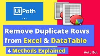 UiPath - Remove Duplicate Rows from Excel & DataTable | 4 methods to remove | Practical Demo