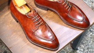 Making HANDMADE Bespoke Derby Shoes with Hand-Dyed Leather