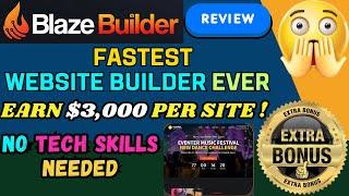 Blaze Builder Review and Demo | Best Ultra-Fast Drag & Drop AI Website Builder | Make Money Online