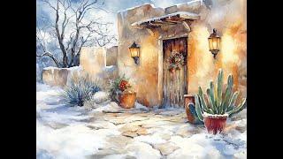 Create A Southwestern Winter Welcome Holiday Scene Acrylic Painting Tutorial