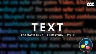 TEXT in Davinci Resolve I Formatierung, Animation, Text+ etc. (Tutorial Deutsch)