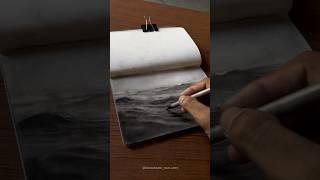 Just peace Charcoal drawing of sea #song #art #charcoaldrawing #artshorts #drawing