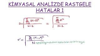 ANALİTİK KİMYA| Kimyasal Analizde Rastgele Hatalar 1