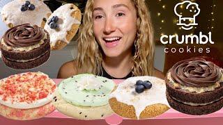 ASMR CRUMBL COOKIES & MILK | mint chip ice cream, german chocolate cake, strawberry ice cream bar