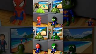 GTA V - RED SPIDEY TUMS OFF THE TV TO HALK  AI AND MINECRAFT VERSIONS #shorts