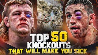 The Most Brutal Top 50 Knockouts | MMA, Kickboxing & Boxing Craziest Knockouts