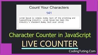 How to Create Character Count Tool in JavaScript, Character Count Calculator | CodingTuting.Com