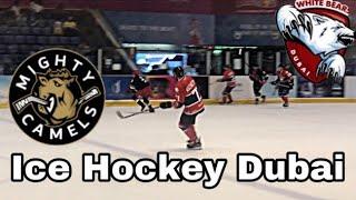 Mighty Camels vs White Bears Ice hockey Dubai لعب الهوكي على الجليد