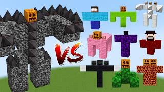 ALPHA MUTANT BEDROCK GOLEM vs All New Bosses - Battle Minecraft Mobs