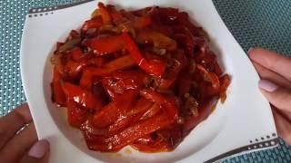 Fried peppers with onions. Everything is very tasty and easy! How delicious and easy to cook pepper