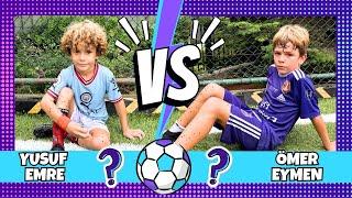 AN AMAZING MATCH! OMER EYMEN HAD TO FIGHT AGAINST ME AND YUSUF EMRE | 1V2 JUNIORS FOOTBALL MATCH