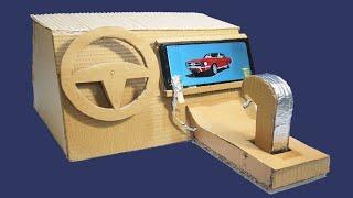 How to make steering wheel from cardboard with accelerator and brake - Cardboard project for school