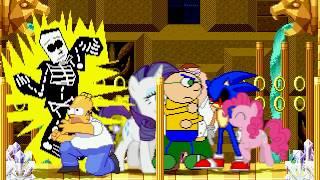 AN Mugen Request #853: Homer, DeeBeeKaw, JoshGeary, Peter VS Sonic.exe, Pinkamena, Rarity, Spongebob