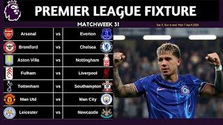 EPL Fixtures Today | Matchweek 31 | EPL Table Standings Today | English Premier League Fixtures 2025