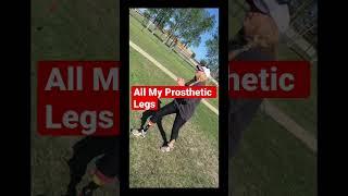 All my prosthetic legs #amputee #prosthetics #prostheticleg #belowkneeamputee #limbloss #oneleg