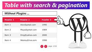 Create beautiful table in Wordpress with search and pagination without plugins [24]