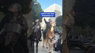 Mounted police officers disperse crowds in Los Angeles