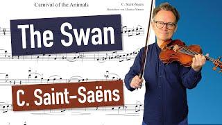 The Swan, Camille Saint-Saëns | Violin and Piano | violin sheet music | piano accompaniment