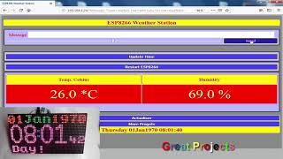 Weather Station Clock Scrolling Message Matrix P4 Web Server ESP8266