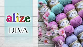 Обзор пряжи Alize Diva (Ализе Дива). 100% микрофибра для вязания купальников 